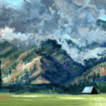 Jared Shear, cougar peak, Montana, art, painting, mountain, landscape, plein air, May