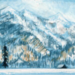 Jared Shear, cougar peak, Montana, art, painting, mountain, landscape, plein air, December