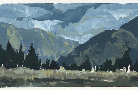 Thompson Falls, Jared Shear, art, plein air, gouache, painting, sketch, Montana,