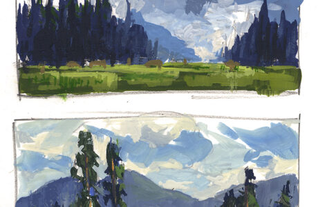 Jared Shear, Montana, gouache, plein air, art, sketch, landscape, painting, watercolor,