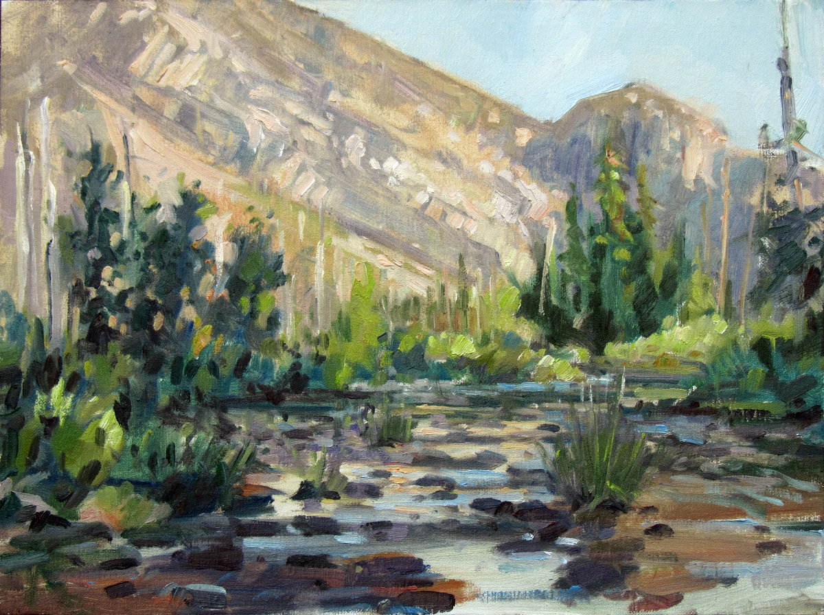 Jared Shear, Bob Marshall, Montana, art, painting, oil on linen, plein air, landscape, sun river,